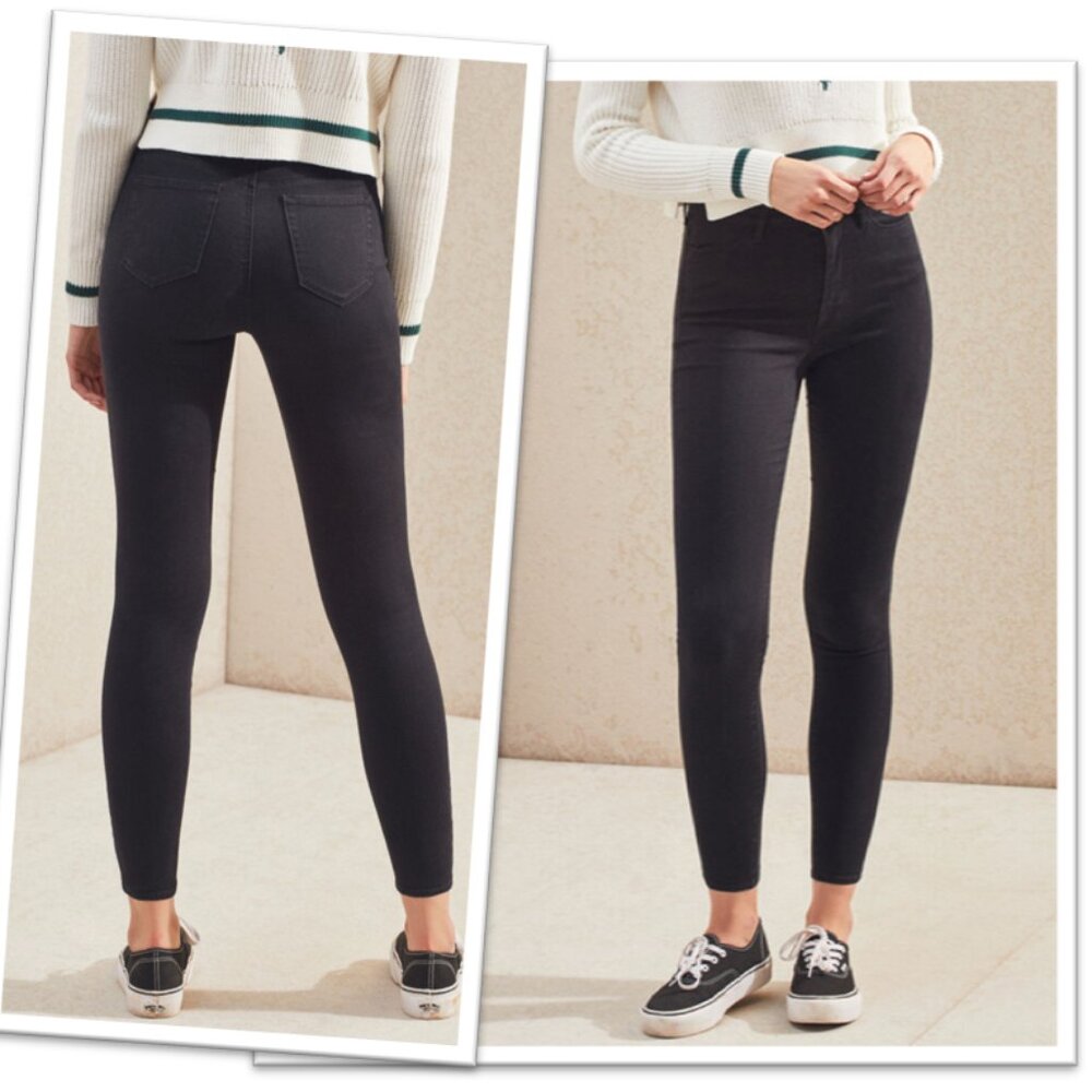 PacSun Wilshire Black Super High Rise Jeggings - Black, Size 25